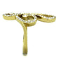 MATK1714 - IP Gold(Ion Plating) Stainless Steel Ring with Top Grade Crystal  in Clear