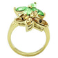 MATK1715 - IP Gold(Ion Plating) Stainless Steel Ring with Top Grade Crystal  in Multi Color