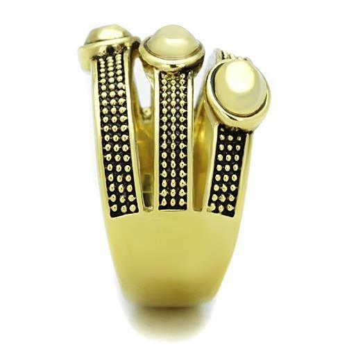 MATK1718 - IP Gold(Ion Plating) Stainless Steel Ring with Epoxy  in Jet