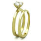 MATK1721 - IP Gold(Ion Plating) Stainless Steel Ring with AAA Grade CZ  in Clear