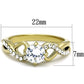 MATK1722 - IP Gold(Ion Plating) Stainless Steel Ring with AAA Grade CZ  in Clear