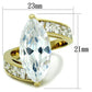 MATK1723 - IP Gold(Ion Plating) Stainless Steel Ring with AAA Grade CZ  in Clear
