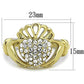 MATK1724 - IP Gold(Ion Plating) Stainless Steel Ring with Top Grade Crystal  in Clear