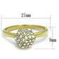 MATK1725 - IP Gold(Ion Plating) Stainless Steel Ring with Top Grade Crystal  in Clear
