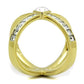 MATK1726 - IP Gold(Ion Plating) Stainless Steel Ring with Top Grade Crystal  in Clear