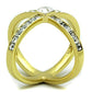MATK1726 - IP Gold(Ion Plating) Stainless Steel Ring with Top Grade Crystal  in Clear