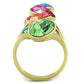 MATK1729 - IP Gold(Ion Plating) Stainless Steel Ring with Top Grade Crystal  in Multi Color