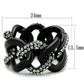 MATK1731 - IP Black(Ion Plating) Stainless Steel Ring with Top Grade Crystal  in Black Diamond