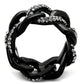 MATK1731 - IP Black(Ion Plating) Stainless Steel Ring with Top Grade Crystal  in Black Diamond