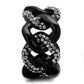 MATK1731 - IP Black(Ion Plating) Stainless Steel Ring with Top Grade Crystal  in Black Diamond