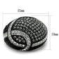 MATK1733 - Two-Tone IP Black Stainless Steel Ring with Top Grade Crystal  in Black Diamond