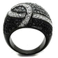 MATK1733 - Two-Tone IP Black Stainless Steel Ring with Top Grade Crystal  in Black Diamond
