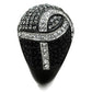 MATK1733 - Two-Tone IP Black Stainless Steel Ring with Top Grade Crystal  in Black Diamond