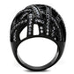 MATK1734 - IP Black(Ion Plating) Stainless Steel Ring with AAA Grade CZ  in Clear