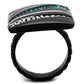 MATK1736 - IP Black(Ion Plating) Stainless Steel Ring with Top Grade Crystal  in Blue Zircon