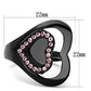 MATK1737 - IP Black(Ion Plating) Stainless Steel Ring with Top Grade Crystal  in Light Rose