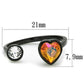 MATK1738 - IP Black(Ion Plating) Stainless Steel Ring with Top Grade Crystal  in Champagne