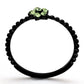 MATK1739 - IP Black(Ion Plating) Stainless Steel Ring with Top Grade Crystal  in Peridot