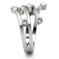 MATK173 - High polished (no plating) Stainless Steel Ring with Top Grade Crystal  in Clear