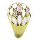 MATK1742 - IP Gold(Ion Plating) Stainless Steel Ring with Top Grade Crystal  in Light Rose