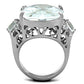 MATK1747 - High polished (no plating) Stainless Steel Ring with AAA Grade CZ  in Clear