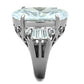 MATK1747 - High polished (no plating) Stainless Steel Ring with AAA Grade CZ  in Clear