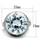 MATK1749 - High polished (no plating) Stainless Steel Ring with AAA Grade CZ  in Clear