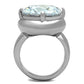 MATK1749 - High polished (no plating) Stainless Steel Ring with AAA Grade CZ  in Clear