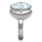 MATK1749 - High polished (no plating) Stainless Steel Ring with AAA Grade CZ  in Clear