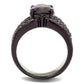 MATK1752DC - IP Dark Brown (IP coffee) Stainless Steel Ring with AAA Grade CZ  in Amethyst