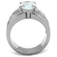 MATK1752 - High polished (no plating) Stainless Steel Ring with AAA Grade CZ  in Clear