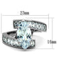 MATK1754 - High polished (no plating) Stainless Steel Ring with AAA Grade CZ  in Clear