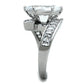 MATK1754 - High polished (no plating) Stainless Steel Ring with AAA Grade CZ  in Clear