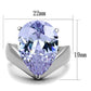 MATK1755 - High polished (no plating) Stainless Steel Ring with AAA Grade CZ  in Light Amethyst