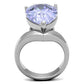 MATK1755 - High polished (no plating) Stainless Steel Ring with AAA Grade CZ  in Light Amethyst