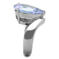 MATK1755 - High polished (no plating) Stainless Steel Ring with AAA Grade CZ  in Light Amethyst