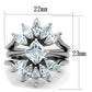 MATK1756 - High polished (no plating) Stainless Steel Ring with AAA Grade CZ  in Clear