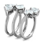 MATK1756 - High polished (no plating) Stainless Steel Ring with AAA Grade CZ  in Clear