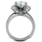 MATK1757 - High polished (no plating) Stainless Steel Ring with AAA Grade CZ  in Clear