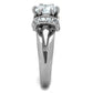 MATK1757 - High polished (no plating) Stainless Steel Ring with AAA Grade CZ  in Clear