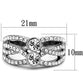 MATK1758 - High polished (no plating) Stainless Steel Ring with Top Grade Crystal  in Clear