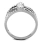MATK1758 - High polished (no plating) Stainless Steel Ring with Top Grade Crystal  in Clear