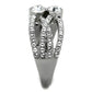 MATK1758 - High polished (no plating) Stainless Steel Ring with Top Grade Crystal  in Clear