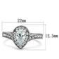 MATK1759 - High polished (no plating) Stainless Steel Ring with AAA Grade CZ  in Clear
