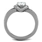 MATK1759 - High polished (no plating) Stainless Steel Ring with AAA Grade CZ  in Clear