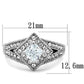 MATK1760 - High polished (no plating) Stainless Steel Ring with AAA Grade CZ  in Clear