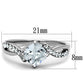 MATK1761 - High polished (no plating) Stainless Steel Ring with AAA Grade CZ  in Clear