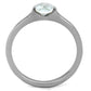 MATK1762 - High polished (no plating) Stainless Steel Ring with AAA Grade CZ  in Clear