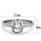 MATK1763 - High polished (no plating) Stainless Steel Ring with AAA Grade CZ  in Clear