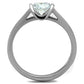 MATK1763 - High polished (no plating) Stainless Steel Ring with AAA Grade CZ  in Clear